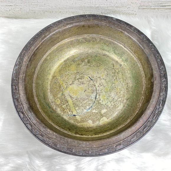 Vintage Unmarked Silverplate Bowl Art Nouveau - Picture 1 of 12